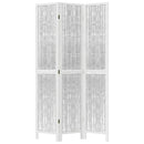 vidaXL 3 paneles fehér tömör császárfa térelválasztó