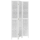 vidaXL 3 paneles fehér tömör császárfa térelválasztó