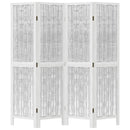 vidaXL 4 paneles fehér tömör császárfa térelválasztó