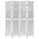 vidaXL 4 paneles fehér tömör császárfa térelválasztó