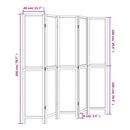 vidaXL 5 paneles fehér tömör császárfa térelválasztó