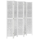 vidaXL 5 paneles fehér tömör császárfa térelválasztó
