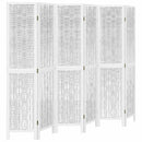 vidaXL 6 paneles fehér tömör császárfa térelválasztó
