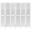 vidaXL 6 paneles fehér tömör császárfa térelválasztó
