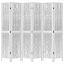 vidaXL 6 paneles fehér tömör császárfa térelválasztó
