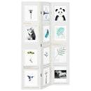 vidaXL 3 paneles fehér tömör császárfa térelválasztó