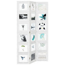 vidaXL 3 paneles fehér tömör császárfa térelválasztó