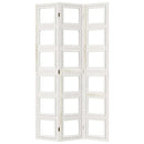 vidaXL 3 paneles fehér tömör császárfa térelválasztó