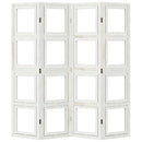 vidaXL 4 paneles fehér tömör császárfa térelválasztó