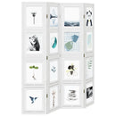 vidaXL 4 paneles fehér tömör császárfa térelválasztó