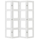 vidaXL 4 paneles fehér tömör császárfa térelválasztó