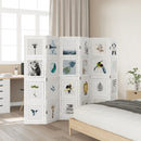 vidaXL 6 paneles fehér tömör császárfa térelválasztó