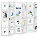 vidaXL 6 paneles fehér tömör császárfa térelválasztó