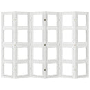 vidaXL 6 paneles fehér tömör császárfa térelválasztó