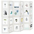 vidaXL 6 paneles fehér tömör császárfa térelválasztó