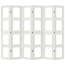 vidaXL 6 paneles fehér tömör császárfa térelválasztó