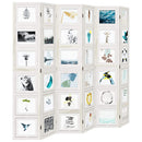 vidaXL 6 paneles fehér tömör császárfa térelválasztó