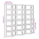 vidaXL 6 paneles fehér tömör császárfa térelválasztó