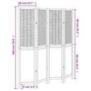 vidaXL 4 paneles sötétbarna tömör császárfa térelválasztó