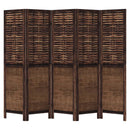 vidaXL 5 paneles sötétbarna tömör császárfa térelválasztó