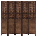vidaXL 5 paneles sötétbarna tömör császárfa térelválasztó