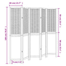 vidaXL 5 paneles sötétbarna tömör császárfa térelválasztó