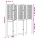 vidaXL 5 paneles sötétbarna tömör császárfa térelválasztó