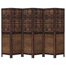 vidaXL 6 paneles sötétbarna tömör császárfa térelválasztó