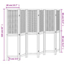 vidaXL 6 paneles sötétbarna tömör császárfa térelválasztó