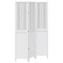 vidaXL 3 paneles fehér tömör császárfa térelválasztó