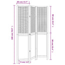 vidaXL 3 paneles fehér tömör császárfa térelválasztó
