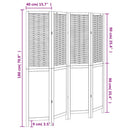 vidaXL 4 paneles fehér tömör császárfa térelválasztó