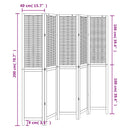 vidaXL 5 paneles fehér tömör császárfa térelválasztó