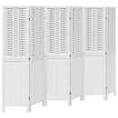 vidaXL 6 paneles fehér tömör császárfa térelválasztó