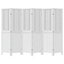 vidaXL 6 paneles fehér tömör császárfa térelválasztó