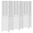 vidaXL 6 paneles fehér tömör császárfa térelválasztó