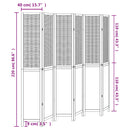 vidaXL 6 paneles fehér tömör császárfa térelválasztó