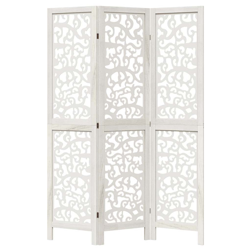 vidaXL 3 paneles fehér tömör császárfa térelválasztó