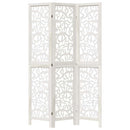 vidaXL 3 paneles fehér tömör császárfa térelválasztó