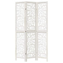 vidaXL 3 paneles fehér tömör császárfa térelválasztó