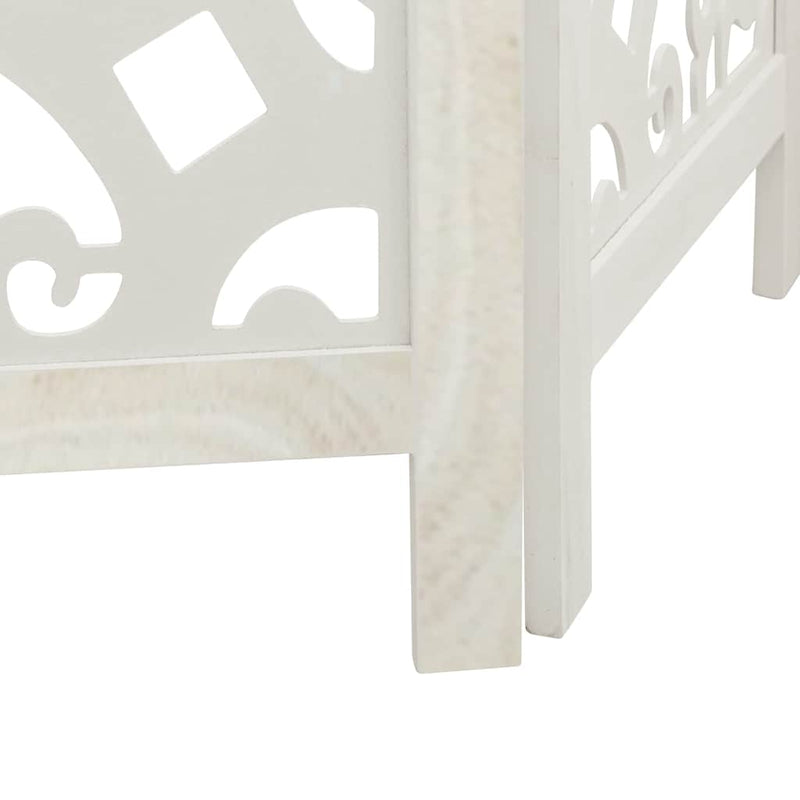 vidaXL 3 paneles fehér tömör császárfa térelválasztó