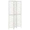 vidaXL 3 paneles fehér tömör császárfa térelválasztó