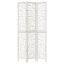vidaXL 3 paneles fehér tömör császárfa térelválasztó