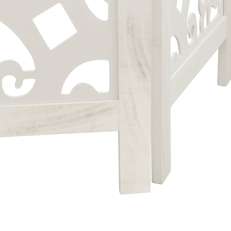 vidaXL 3 paneles fehér tömör császárfa térelválasztó