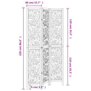 vidaXL 3 paneles fehér tömör császárfa térelválasztó