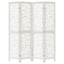 vidaXL 4 paneles fehér tömör császárfa térelválasztó
