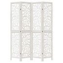 vidaXL 4 paneles fehér tömör császárfa térelválasztó