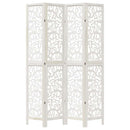 vidaXL 4 paneles fehér tömör császárfa térelválasztó