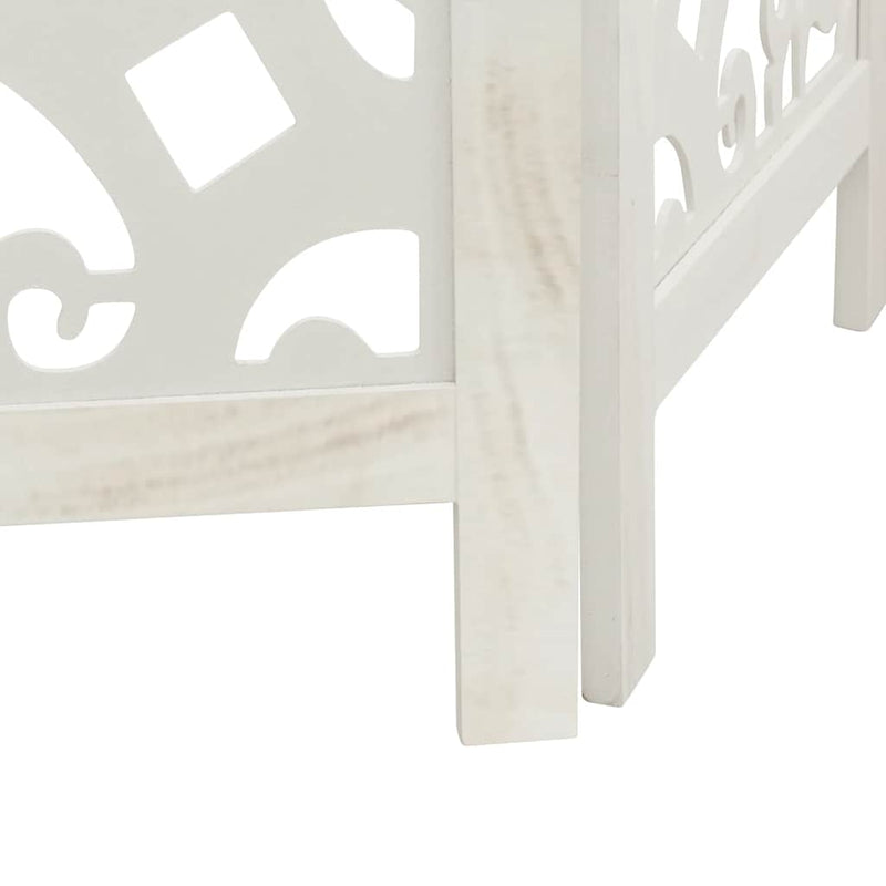 vidaXL 4 paneles fehér tömör császárfa térelválasztó