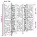 vidaXL 5 paneles fehér tömör császárfa térelválasztó